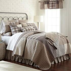 83826 Donna Sharp Smoky Square Twin Quilt Farmhouse Rustic Country Patchwork Gray