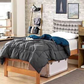 Dormco 843249147903 Faded Black/nightfall Navy Reversible Twin Xl Comforter Nightfall Bl