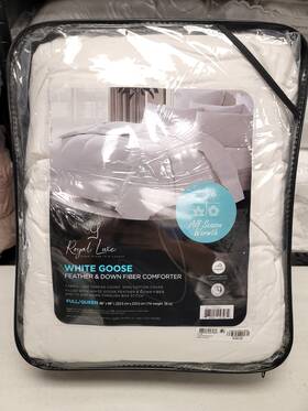 Down 788904047962 Royal Luxe White Goose Feather And 240-thread Count Full/queen Comforter