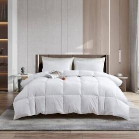 Se004543 Down Comforter 90 In. King Size Year Round Warmth Cotton Feather Blend In White