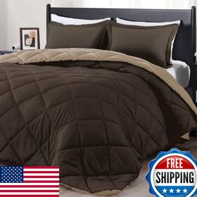 B01giyphrc Downluxe Twin Comforter Set Brown Tan 2 Pc Bedding 66x92 20x26 Sham