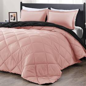 B09k78klmc Downluxe Twin Comforter Set Pink Black All Seasons 2 Pieces 66x92 Pill