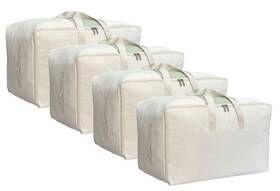 B0f891t5fd Doyike Soft Large Canvas Storage Bags With Zipper And Clear Window Cotton Linen