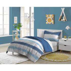 82833217 Dream Factory Twin Tie Dye Striped Kidsft Bed In A Bag Blue -