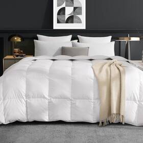 Dh-v-blk-1 Dreamhood Down Feather Fiber Comforter King Size Fluffy Breathable White Duvet Insert