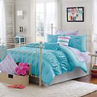 Dreamzzz Aqua Blue Twin Xl 2 Pc Comforter Set Gathered Ruched New 675716568405