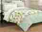 Dsao1000 Seven Piece Comforter Set Queen Beach Coastal Shell Bed Blue Beige Sheet Sham Pillow Case