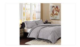 E&e Co. Ltd 675716675288 Home Essence Albany Ultra Plush Solid Comforter Mini Set Grey Full/queen