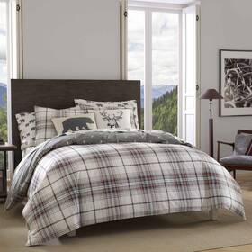 223960 Eddie Bauer Queen Duvet Cover Set Cotton Reversible Bedding With Matching Shams Plaid Home D