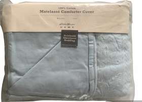 Eddie Bauer 410001886594 Vintage Inch Heirloom Blue Matelasse Queen Comforter Cover Embossed