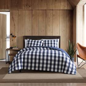 Eddie Bauer 883893649576 King Comforter Set Reversible Cotton Bedding Matching Shams Stylish