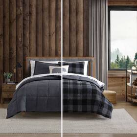 93533668 Eddie Bauer Full/queen Cabin Plaid Comforter Set Gray