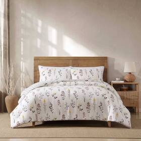 94810918 Eddie Bauer 2pc Twin Wildflower Natural Comforter Bedding Set Beige