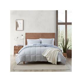 Ushsa51216069 Eddie Bauer Herringbone Midweight Comforter Set - Grey Mid Blue