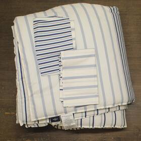 Ushsa51330206 Eddie Bauer Comforter Set Super Soft Bedding Cooper Stripe Blue Full / Queen
