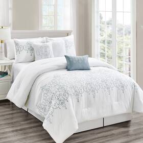 21776k Elight Home 7 Piece Geron Comforter Set - King Size
