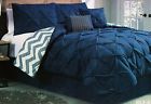Ell-5dv-king-gh-nv Geneva Home Fashion Sale Avondale Manor Navy Ella Pinch Pleat