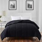 Elnido Queen All-season Black Down Alternative Quilted Comforter Corner