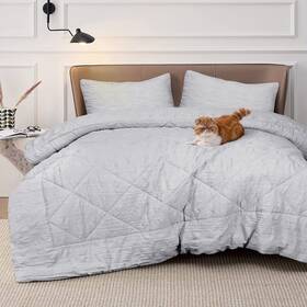 Enviohome 056557524990 Comforter Set King Lightweight Microfiber Crinkled For All Season