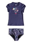 Erlwr03068-bre7 Roxy Tropicool Sunshine Cap Sleeve Upf Rashguard Set Girls