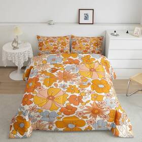 Erosebridal 768057960660 Hippie Flower King Comforter Groovy Birthday Decorations Bedding