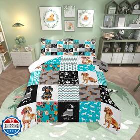 B0bqqxlz2r Erosebridal Cute Dachshund Comforter Set For Kids Boys Girlslovely Puppy Pet