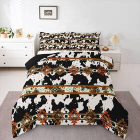 B0brtny6b3 Erosebridal Cowhide Comforter Set Western Bedding Sets Kingblack And White