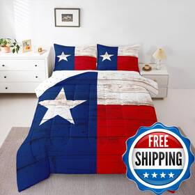 Erosebridal B0bxh8rbdh Western Texas Star Bedding Set Retro Vintage American Flag Quilt