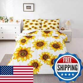 B0c2cxdcvb Erosebridal Sunflower King Bedding Set 3d Floral Comforter Yellow Flowers