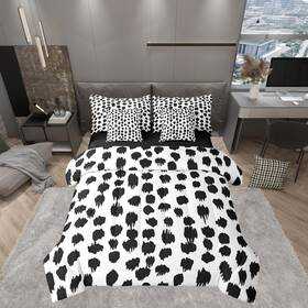 Erosebridal B0fh53jrdg Black Polka Dots Full Comforter Set 7 Piece Abstract Geometric
