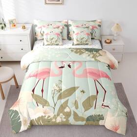 B0fh6sthd7 Erosebridal Flamingo 7 Piece Bedding Set Twin Tropical Hawaii Comforter With