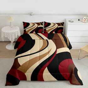 B0fl6d91jn Erosebridal Red Brown Spiral Bedding Full Size For Adult Women Men Modern