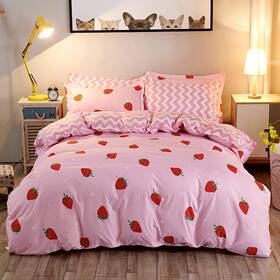 Dcs229ypp06twin Erosebridal Kawaii Bedding Pink Strawberry Decor Comforter Cover Set For Women Girls Kids