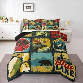 Ghs3049xxy-bz Erosebridal Hunting Bear Comforter Set Rustic Farmhouse Bedding Sets For Kids Teens Adul