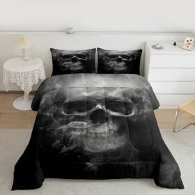 Jcx18137bzhjffull Erosebridal Skull Comforter Set Queen Halloween Down Gothic Fog Smoke Skel