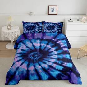 Jcx3212bzzghqueen Erosebridal Purple Tie Dye Down Comforter Blue Spiral Set Hippie Bed