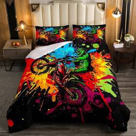 Jcxs5838bzwjptwin Erosebridal Motocross Bedding Sets For Boys Girls Twin Size Motorcycle Racer Comforter Se