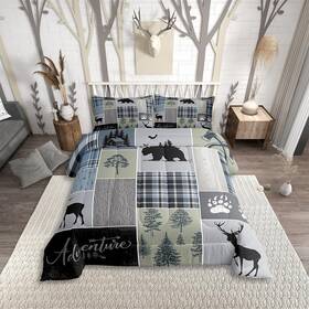 Lwhs2977lhm-bz Erosebridal Rustic Patchwork Comforter Set Checkered Buffalo Plaid Bedding For Kids