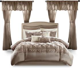Mpe10-476 Essentials Room In A Bag Faux Silk Comforter Set - Luxe Diamond Tufting All Seas
