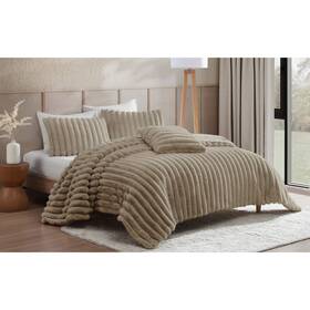 Everett Faux Fur Blush 3 Pc Twin Xl Comforter Set 679610899351 Riverbrook Home Collection White