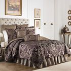 Everly Plum Croscill 4pc Queen Comforter Shams Bedskirt Set New Purple Gold 083013339930