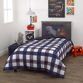 Everything Kids Roarsome Grey And Navy 2piece Twin Bedding Set 1