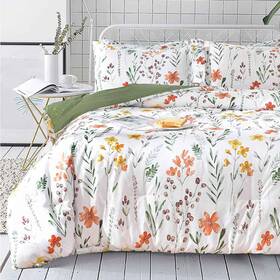 Bz0017q Faincy 7 Pcs Queen Size Comforter Set With Sheets White Yellow Floral Green Leaf P