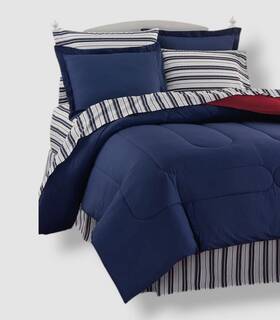 Fairfield Square Collection 734737139817 Blue Navy Yard Reversible 8-pc Comforter Set - Queen