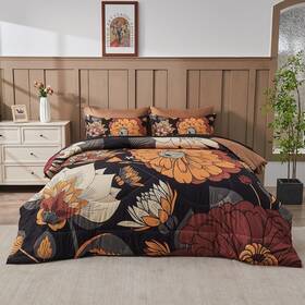 Fairy Kaari B0fd3rwgsp Floral Comforter Set Bed In A Bag 7pc Classics Khaki Bedding