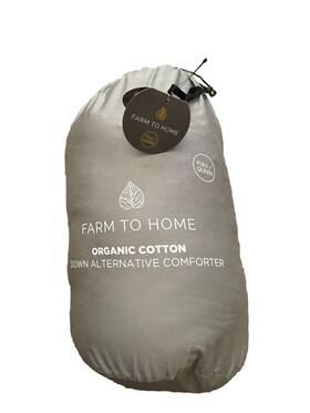 1710459 Farm To Home Organic Cotton Down Alternative Comforter Full/queen Gray 90 Inch X 98