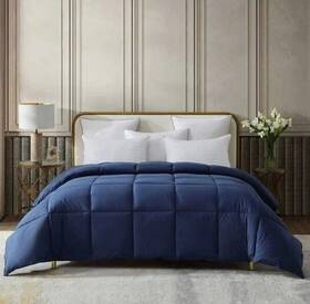 Farm To Home 788904045258 Organic Cotton Down Alternative Comforter King Navy 108 Inch X 98 New