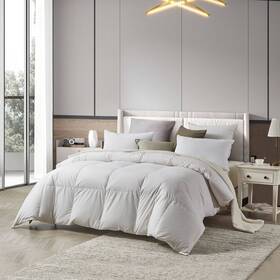 89042783 Farm To Home Full/queen 100% Organic Cotton All Seasons White Down Comforter