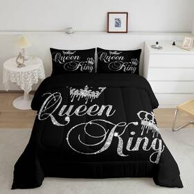 Feelyou 445021113149 Crown Queen And King Couple Comforter Sets His Hers Bedding Set For