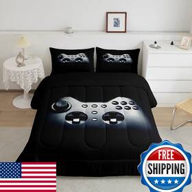 B08ncg3ctx Feelyou Teens Boys Comforter Black Gamer Set Video Game Gamepad Print